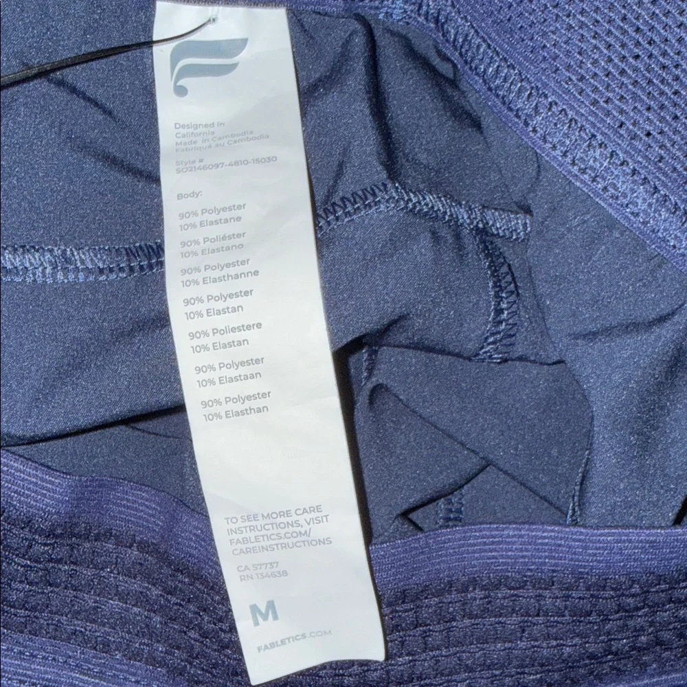 Fabletics Navy The 9” Fundamentals Short - NWT - MSRP $50